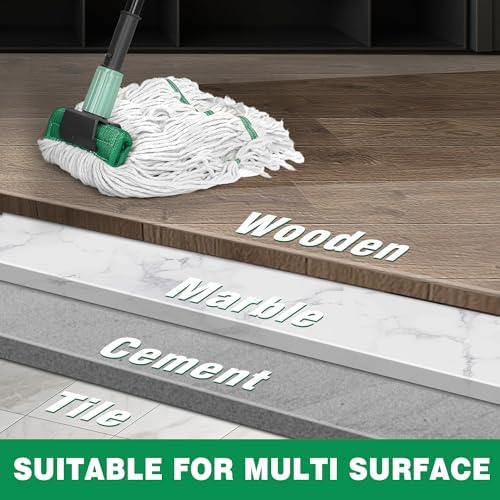Heavy Duty Mop with 575 Inch Handle for Garage and Workshop