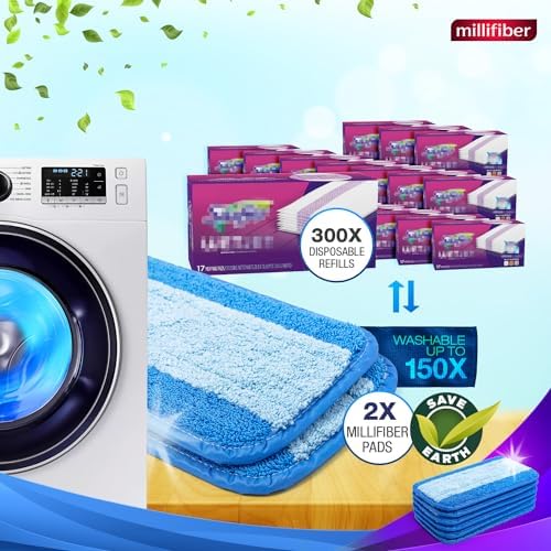 Millifiber Reusable Mop Pads for Swiffer WetJet - 2 Pack