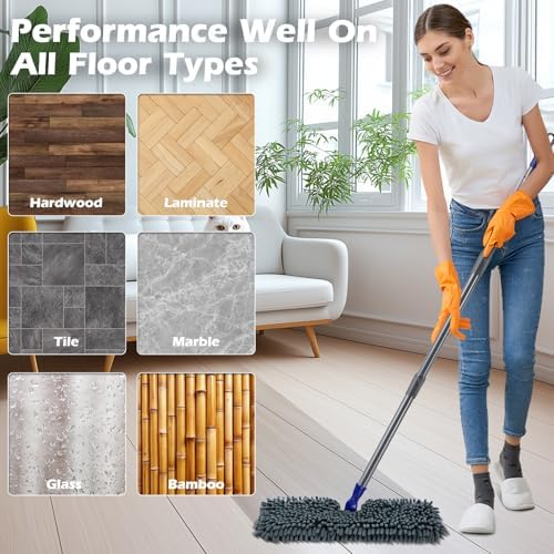 Masthome Microfiber Flip Mop with Stainless Steel Handle
