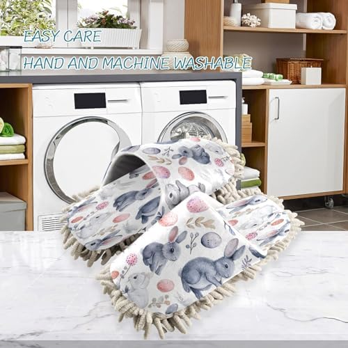 Zhirexin Microfiber Mop Slippers for Men Women Floor Cleaning