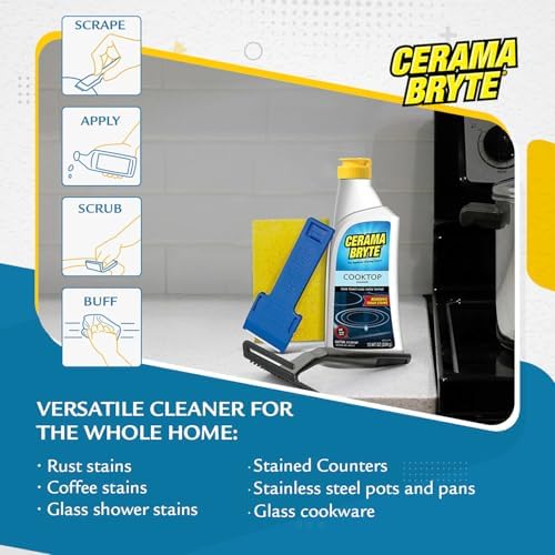 Cerama Bryte Glass Cooktop Cleaner Combo Kit - 6 Piece