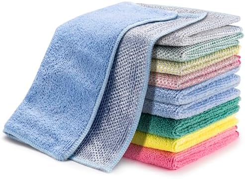 Inkhut 2 in 1 Microfiber Wire Dishcloth Cleaning Rags