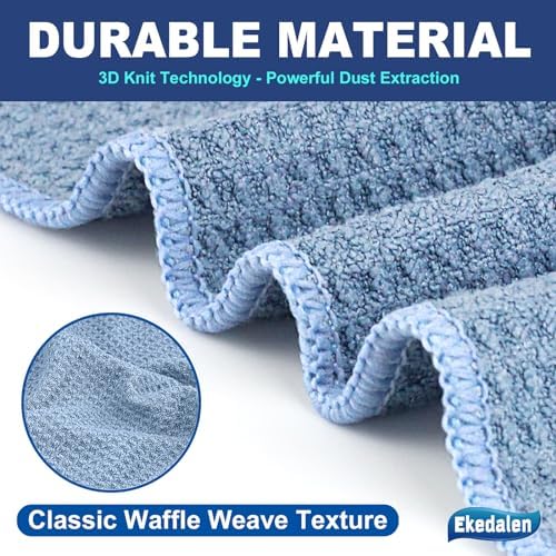 Ekedalen Waffle Weave Microfiber Cleaning Cloth 6 Pack