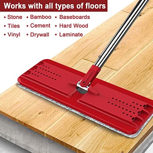 BOSHENG Hands-Free Mop and Bucket Set with 3 Washable Pads