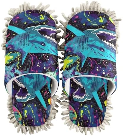 Bulletgxll Coral Shark Microfiber Cleaning Slippers - L Size