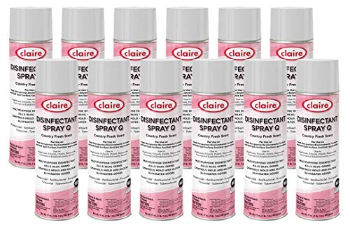 Claire CL1001-12pk Disinfectant Spray Country Fresh Scent 17 Oz