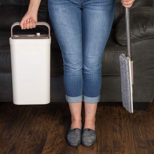 Micro Flat Mop Bucket System 3 Reusable Pads Hands-Free Wringing 1