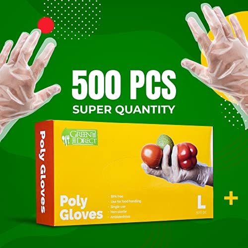 Green Direct Disposable PE Gloves Latex Free 500Pack