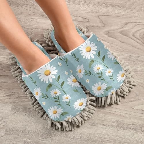 Bulletgxll Summer Floral Mopping Slippers - Washable and Comfortable