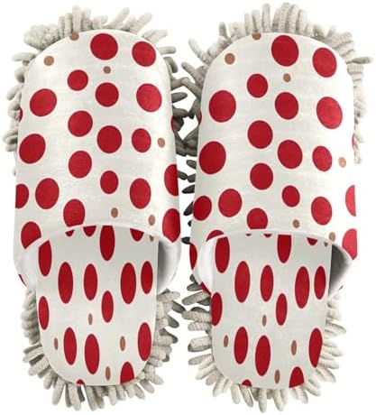 Red Dot Microfiber Cleaning Slippers for Mopping