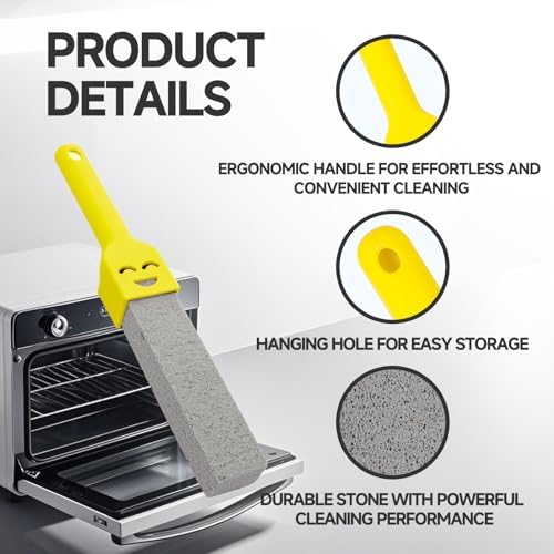 3 Pack Pumice Stones with Long Handle for Oven Stove Cleaning