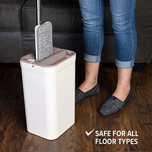 Micro Flat Mop Bucket System 3 Reusable Pads Hands-Free Wringing 1