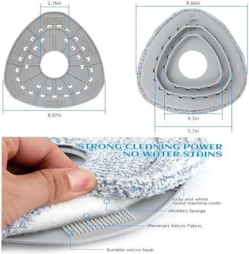 3PCS Spin Mop Heads 1 Mop Base Compatible with OCedar Systems