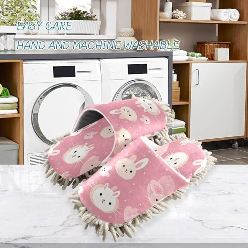 Zhirexin Cute Bunny Cleaning Slippers - Washable and Comfortable