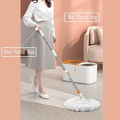 YOUSHANGJIA Floor Spin Mop and Bucket Set with 61 Handle