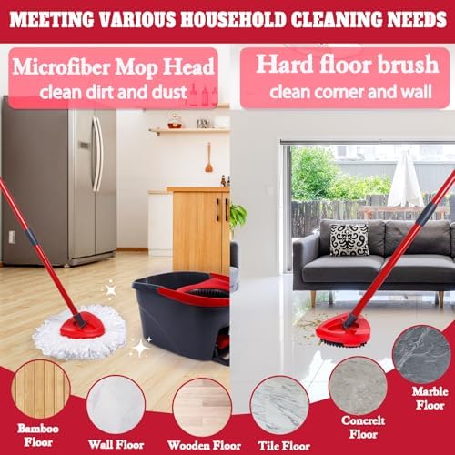 4 Pack Spin Mop Heads Compatible with Oceda EasyWring 1-Tank System