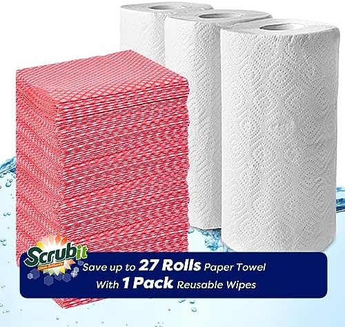 SCRUBIT Reusable Cleaning Wipes 72 Pack Red