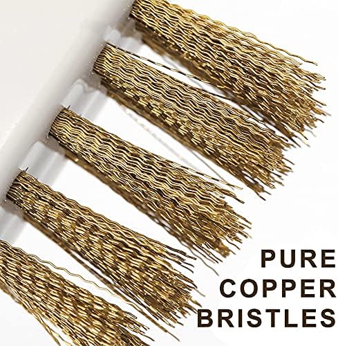 Kitchen Cleaning Scrub Brush with Brass Wire and Nylon Bristles Cooktop Scraper and Stainless Steel Nail