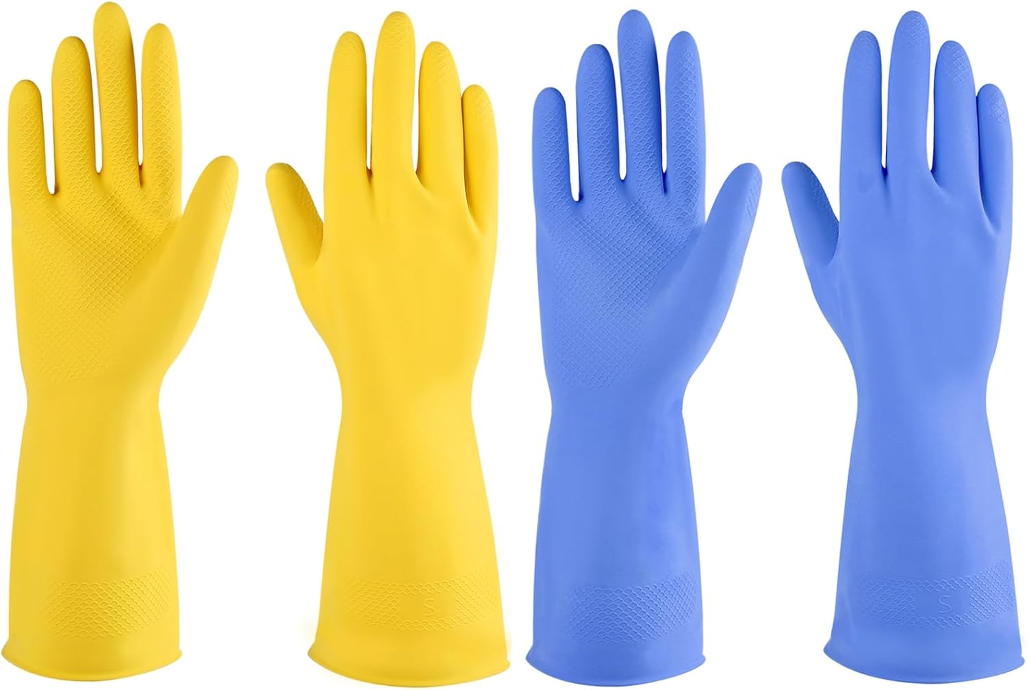 IUCGE Reusable Rubber Gloves 2 or 4 Pairs for Kitchen Cleaning 1