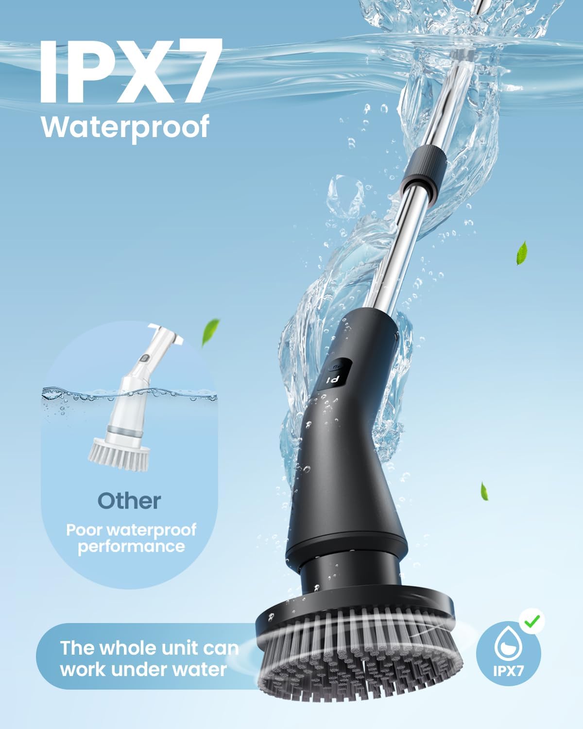 Topmako Electric Spin Scrubber Cordless Cleaning Tool with 7 Brush Heads and 2 Speed Settings