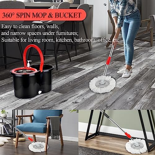 Gzdisbek Spin Mop Bucket Set with Wringer 1