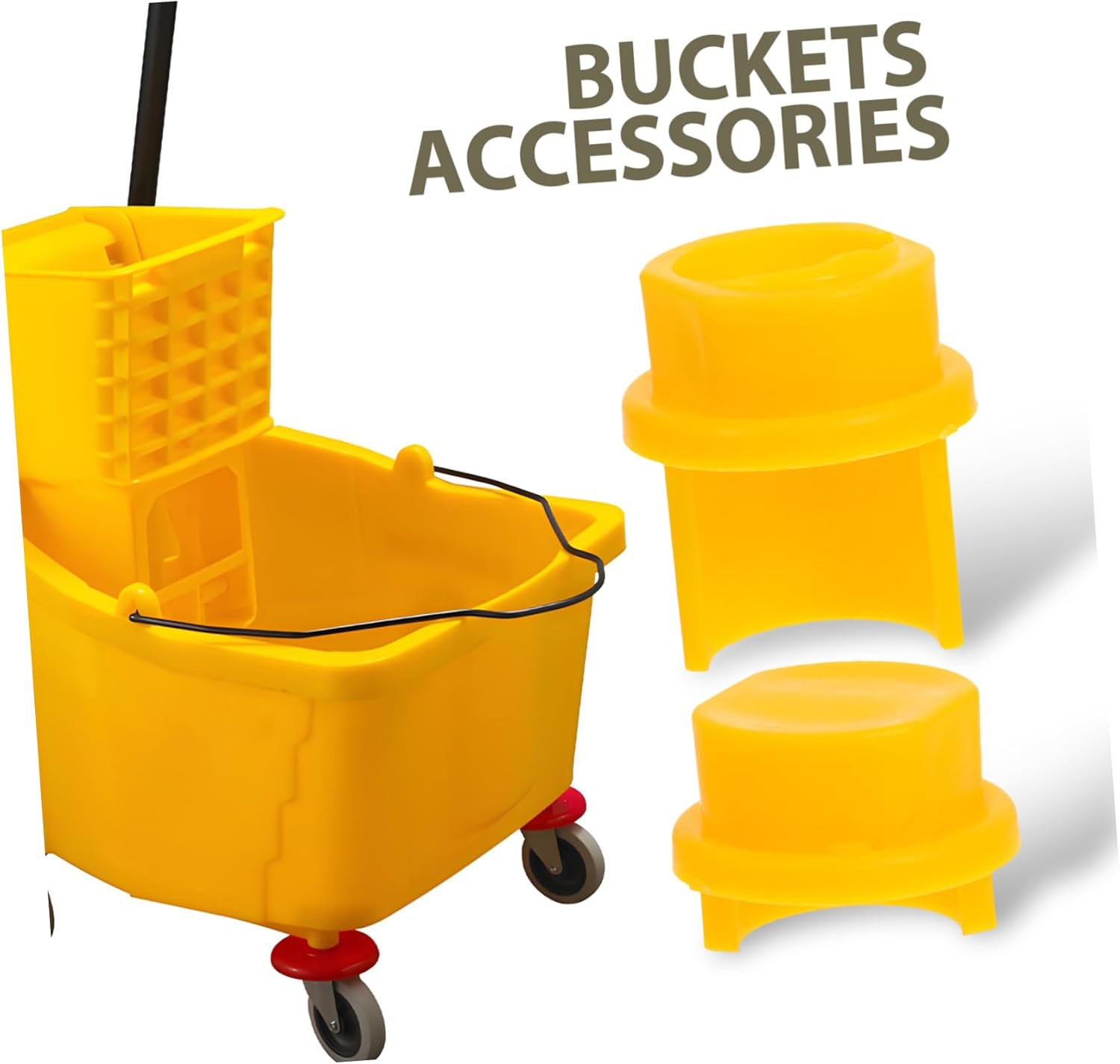 1Pair Durable Yellow Mop Bucket Strainer Attachment Lightweight Unbreakable for Seamless Integration with Mop Buckets