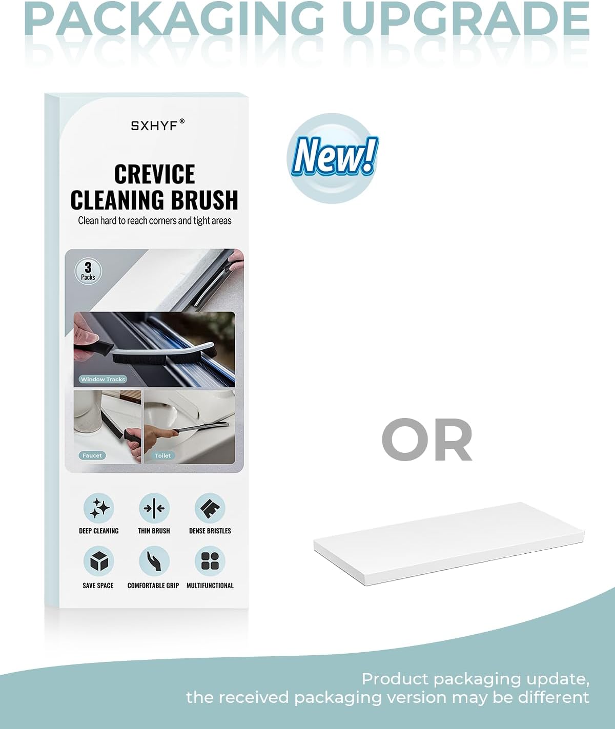 SXhyf Cleaning Brush - Hard Bristle Crevice Cleaner Multifunctional Gap Brush for Kitchen and Bathroom