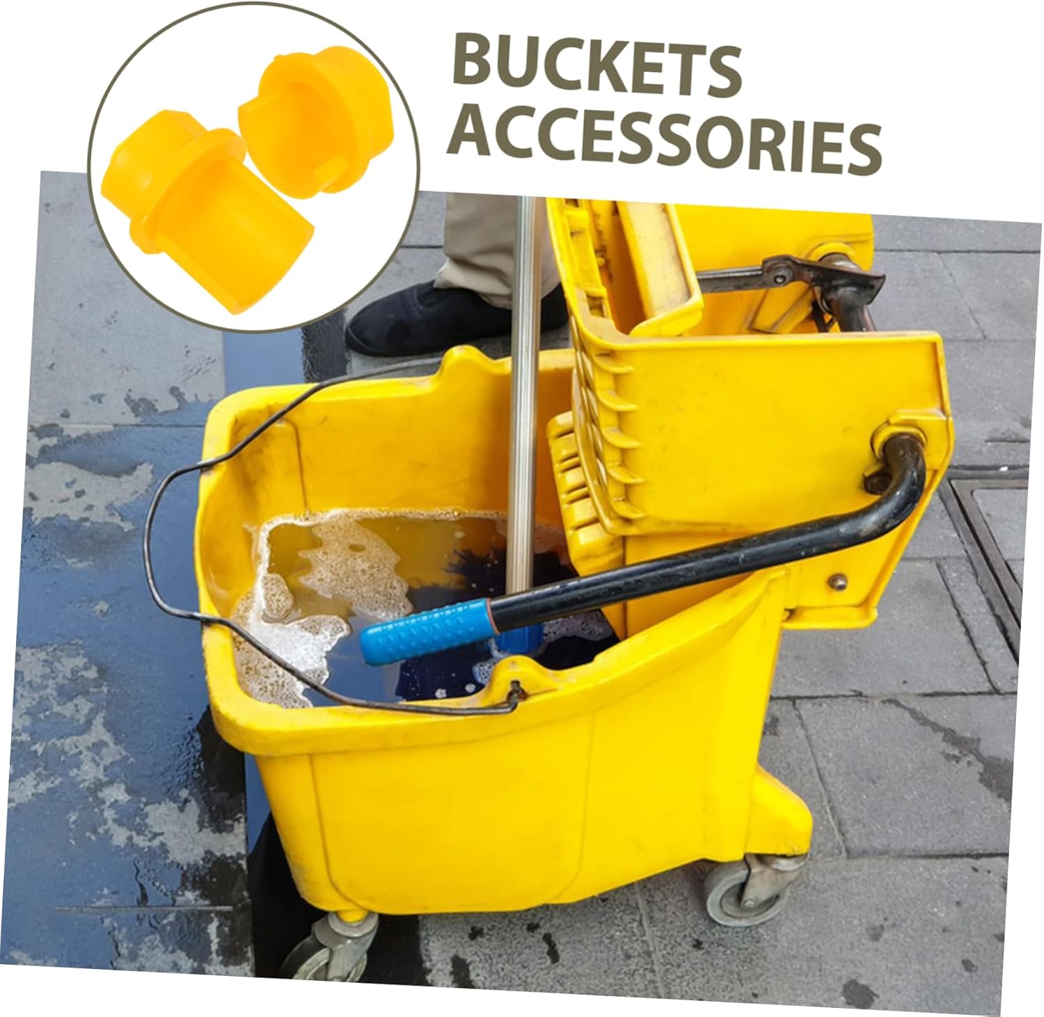 1Pair Durable Yellow Mop Bucket Strainer Attachment Lightweight Unbreakable for Seamless Integration with Mop Buckets