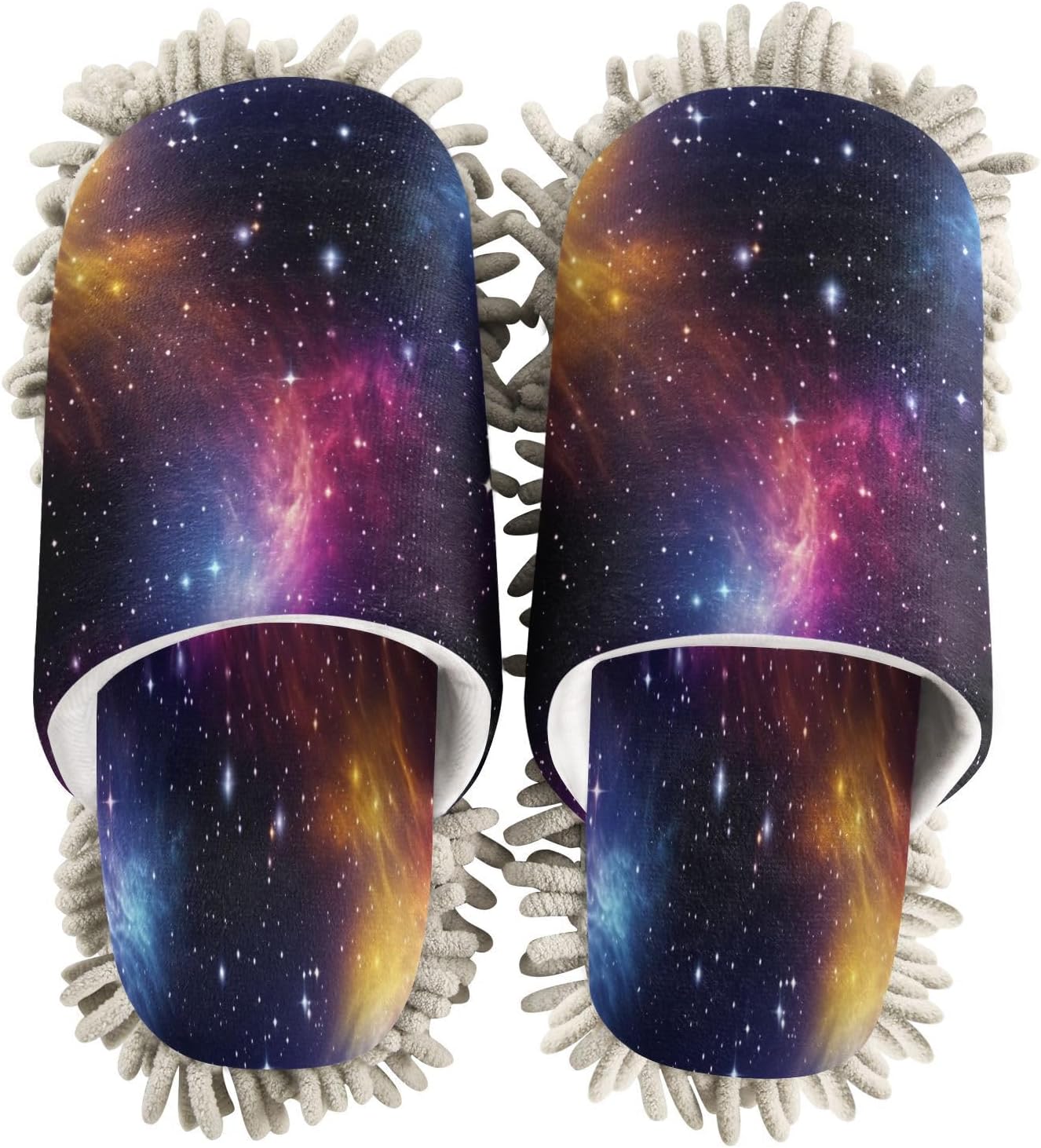 Colorful Star Mopping Slippers Washable Floor Mop Slippers