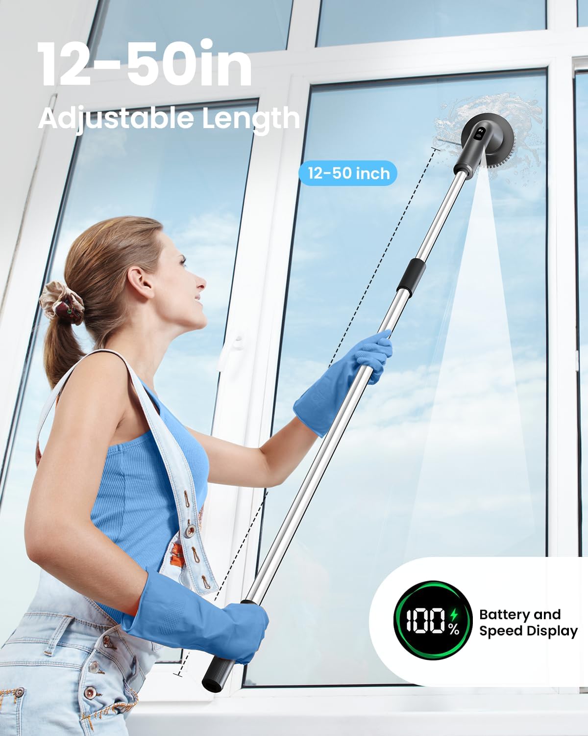 Topmako Electric Spin Scrubber Cordless Cleaning Tool with 7 Brush Heads and 2 Speed Settings