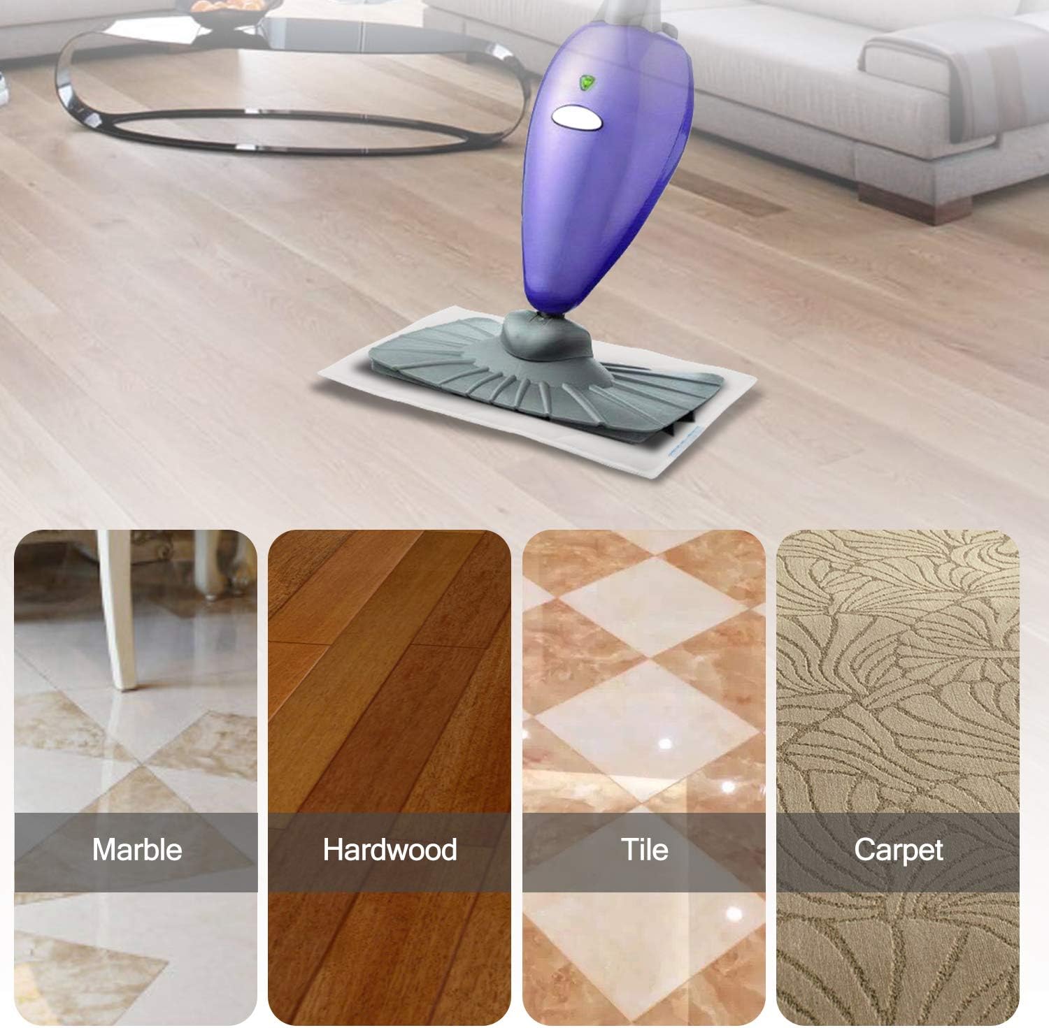 isinlive 8 Pack Steam Mop Pads Replacement for OApier and Light n Easy 1