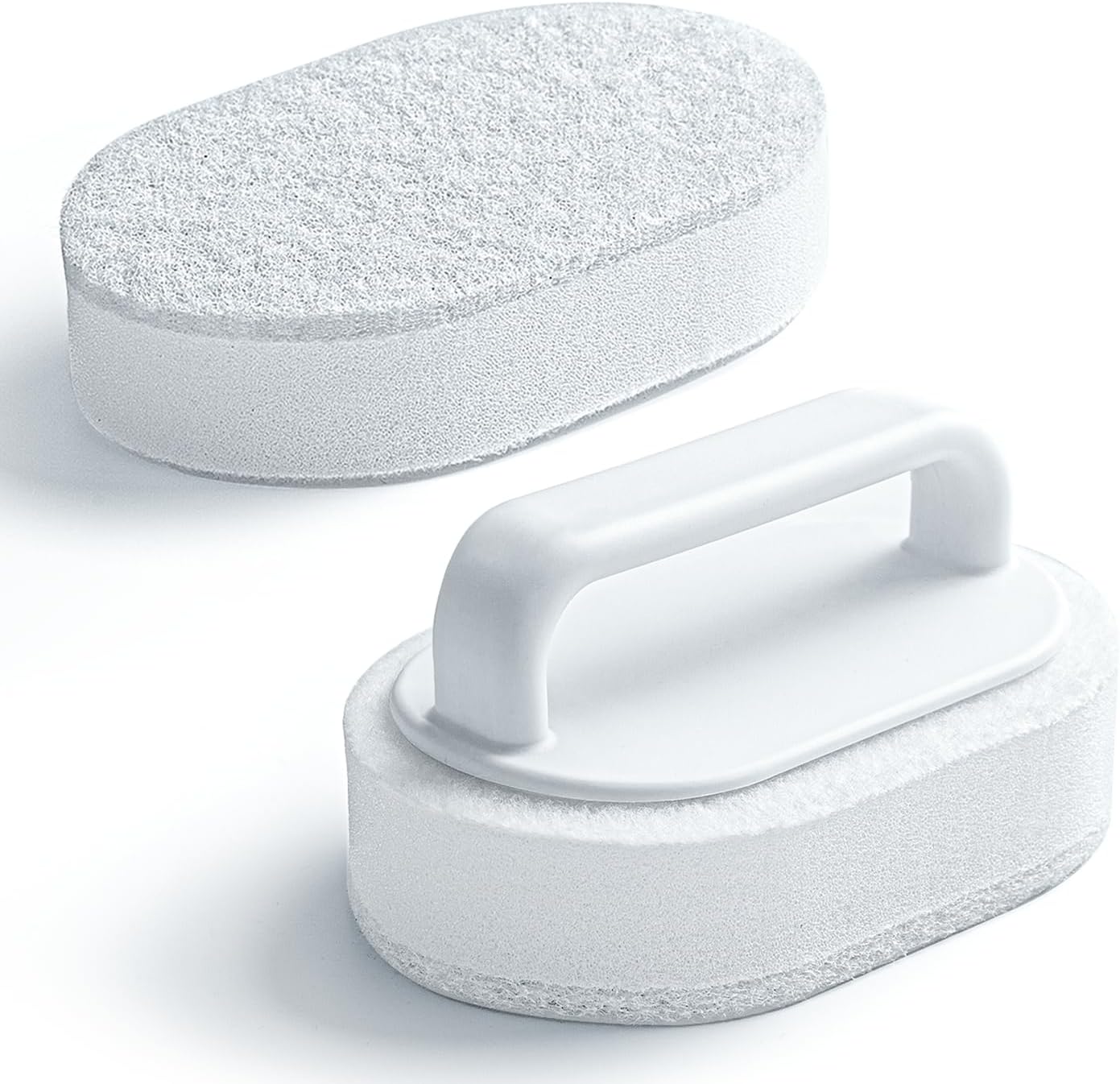 Lumkew Bath Tub Scrubber Non Scratch Cleaning Sponge 2 PCS Heavy Duty Scrub Tool