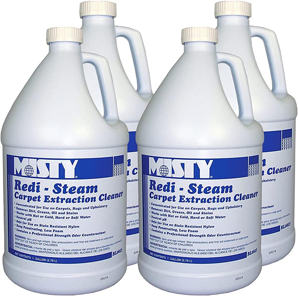 MISTY Redi-Steam Carpet Cleaner Deodorizer 1 Gallon Case of 4 Neutral pH