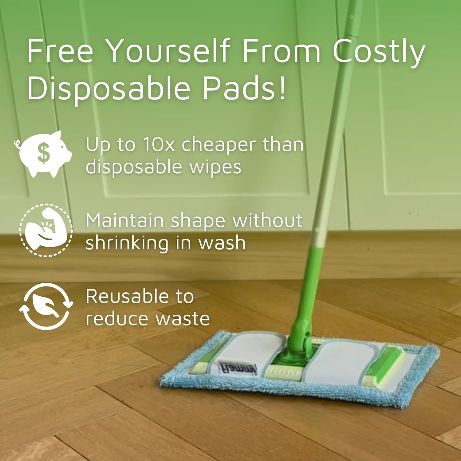 F Flammi Reusable Mop Pad for Swiffer Sweeper Mop 125 Inch 4 Pack