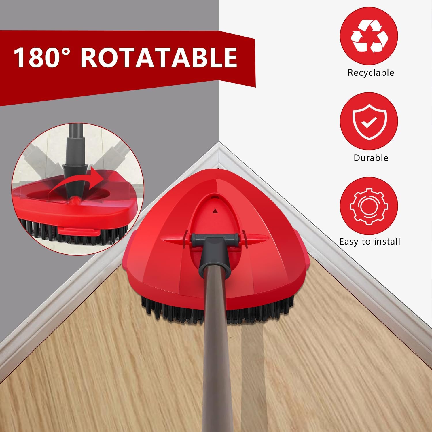 JIUMEE Spin Mop Scrub Brush Head for EasyWring 1-Tank System 2 Pack Hard Bristle Cleaning