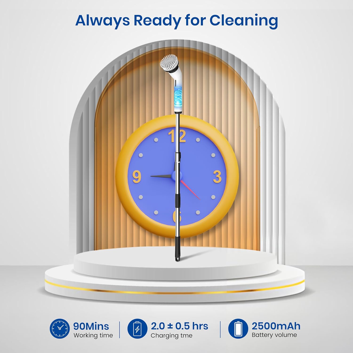 KEIMI Electric Spin Scrubber Cordless with Replaceable Heads and Adjustable Speed