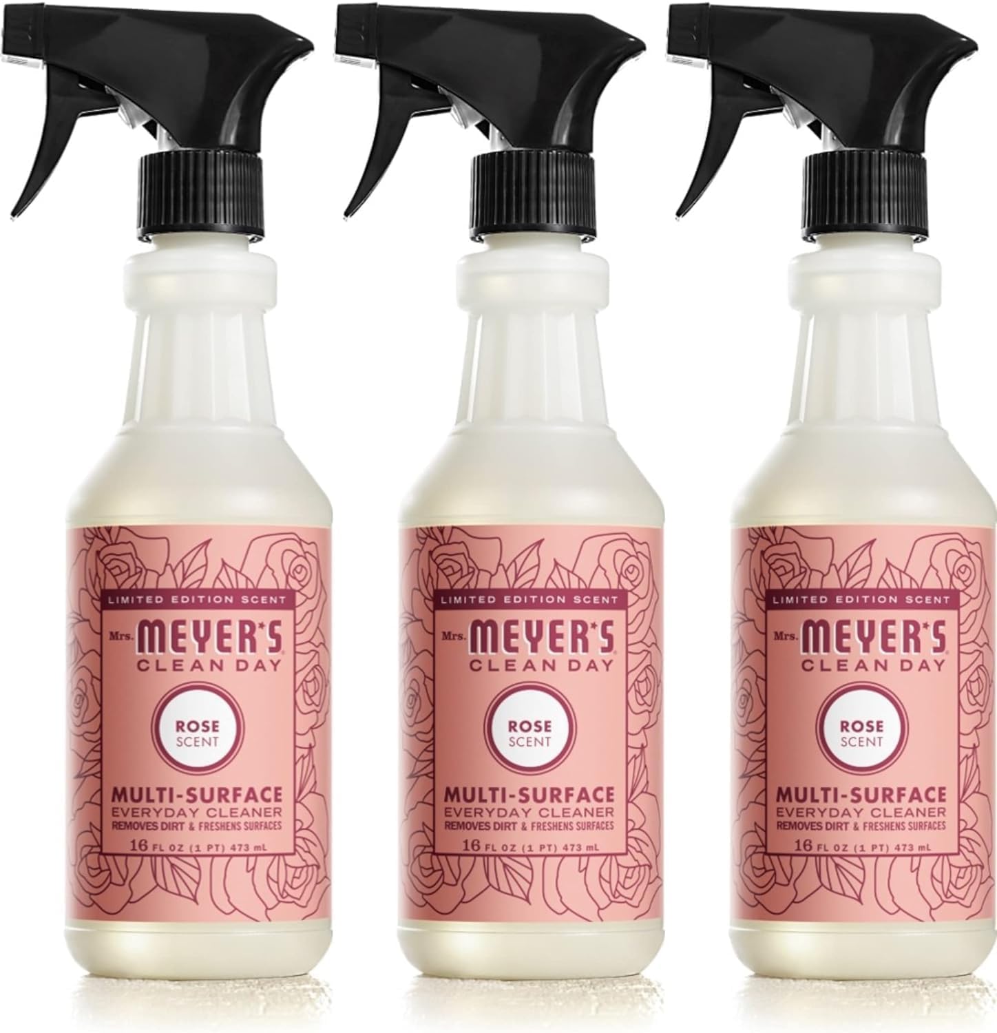 Mrs Meyers Clean Day All-Purpose Cleaner Spray Rose 16 fl oz Pack of 3