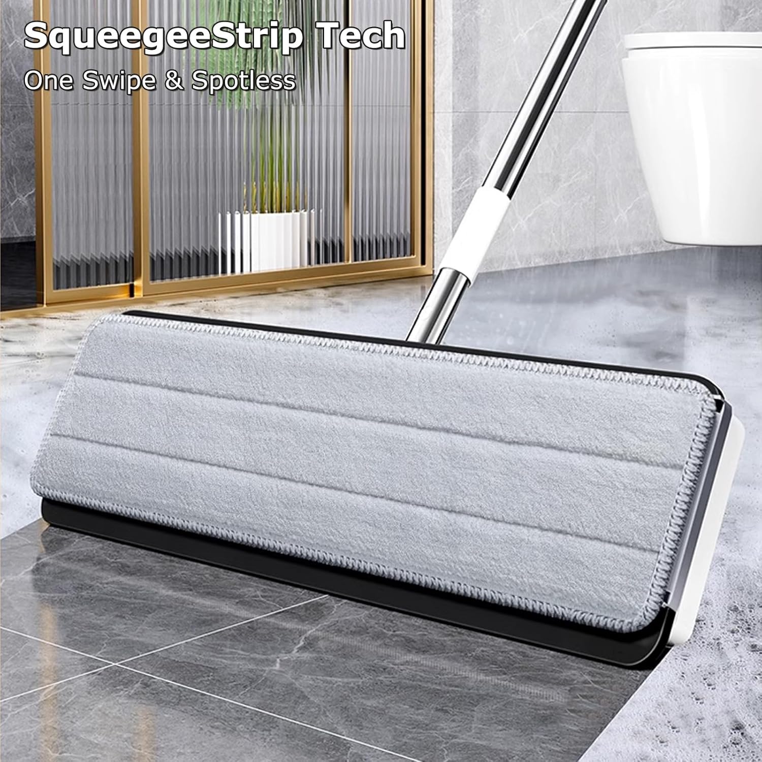 O-MART Mop and Bucket Set - Dual Bucket 4 Microfiber Pads 360 Rotating Head Wet and Dry Use All Floor Types