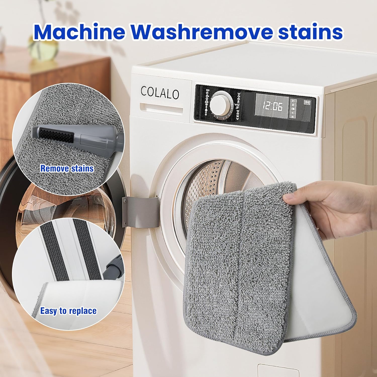 Silkyhose Microfiber Floor Mop - 4 Reusable Pads Wet Dry 18 Inches Stainless Steel Handle