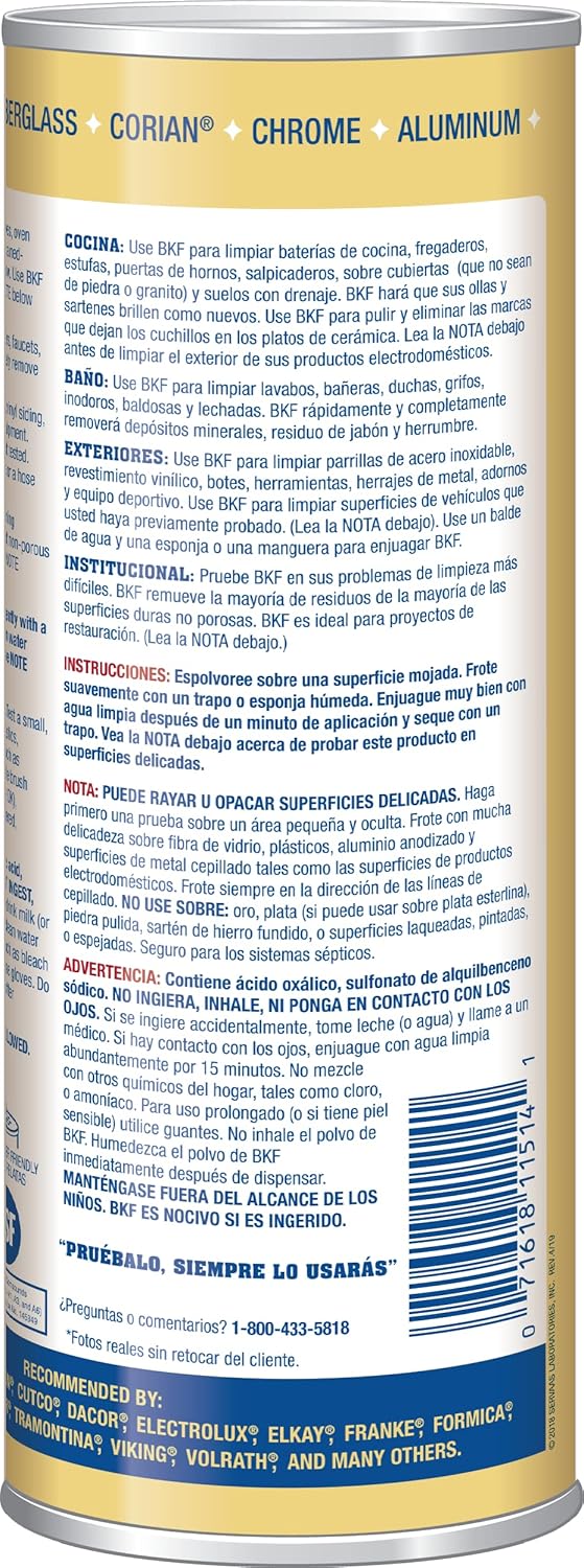 Bar Keepers Friend Powder Cleanser 21 oz - Multipurpose Cleaner for Kitchen Bathroom More