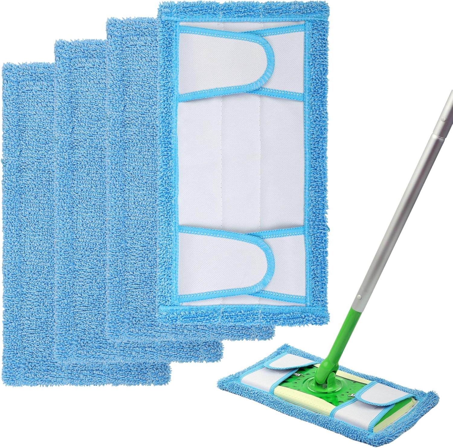 F Flammi Reusable Mop Pad for Swiffer Sweeper Mop 125 Inch 4 Pack